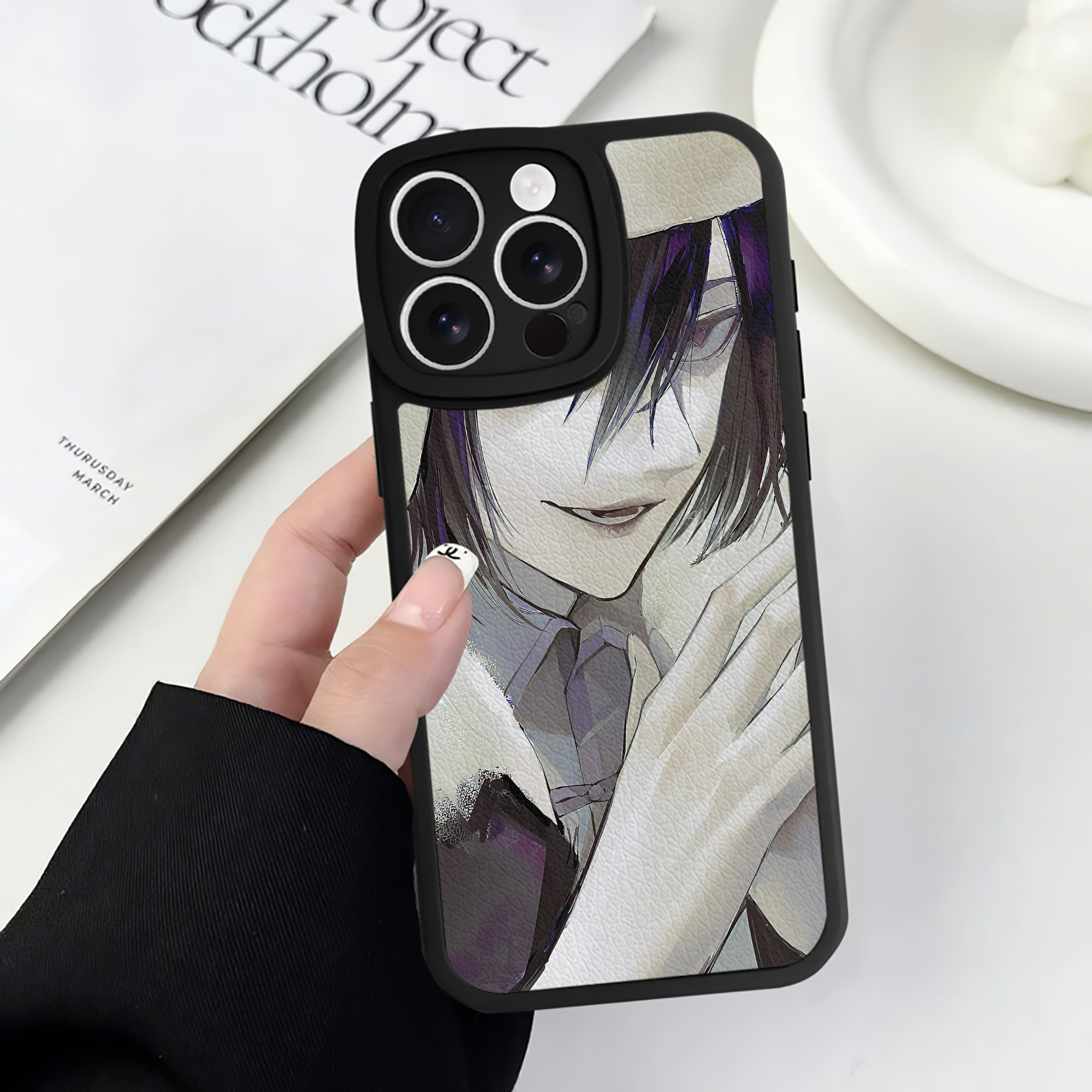 （画像用） 文豪ストレイドッグス Bungo Stray Dogs 【iPhone 16シリーズ対応】シリコンスマホケース（レザー調） 材質：シリコン